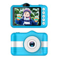 X600 3.5inch Kids Digital Camera Full HD 1080P Mini Children Camera，Cartoon Kids Toy Camera，Built-in 400mAh Battery Support 32GB Memory Card，Front & Rear Dual Cameras，Child Video Camcorder（Blue）