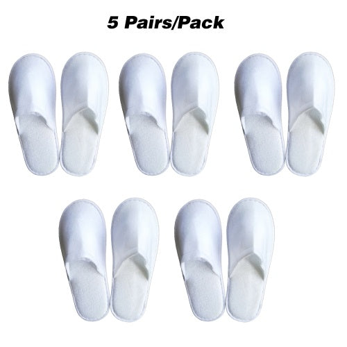 5-pair Free-size Disposable Slippers for Home Hotel Homestay Traveling