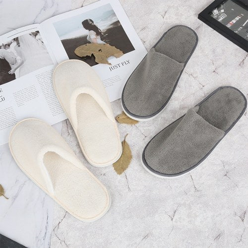 1-pair Free-size Disposable Slippers Hotel Unisex Guest Slippers