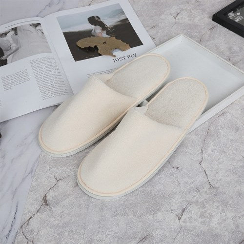 1-pair Free-size Disposable Slippers Hotel Unisex Guest Slippers