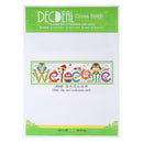 Decdeal 22.8 * 6.7 inches The Owl Welcome Card Pattern Cross Stitch Kit with Pre-printed 14CT Canvas Cloth & Cotton Thread Embroidery Cross-Stitching Needlework Home Wall Decor