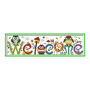 Decdeal 22.8 * 6.7 inches The Owl Welcome Card Pattern Cross Stitch Kit with Pre-printed 14CT Canvas Cloth & Cotton Thread Embroidery Cross-Stitching Needlework Home Wall Decor