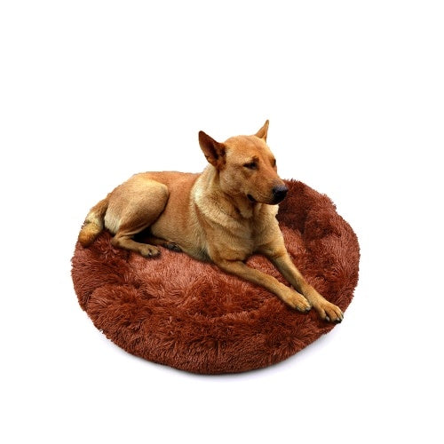 Comfortable Plush Round Pet Bed for Dogs Cats