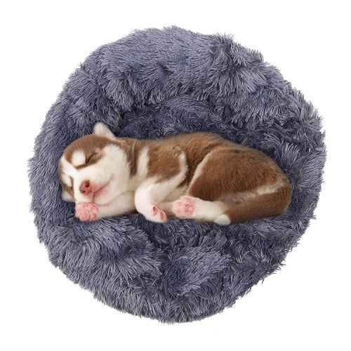 Comfortable Plush Round Pet Bed for Dogs Cats