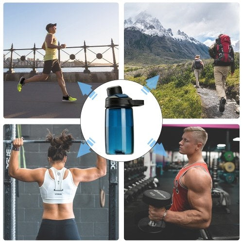 Sports Water Bottle with Magnetic Cap Free Tritan Non-Toxic Plastic Sports Water Cup 400ml Durable Leak Proof Water Bottle Sports Shaker Bottle Outdoor