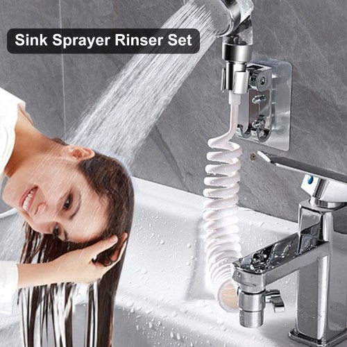 Hand Shower Bathroom Sink Sprayer Rinser Set for Hair Washing Sink Hose Faucet Sprayer