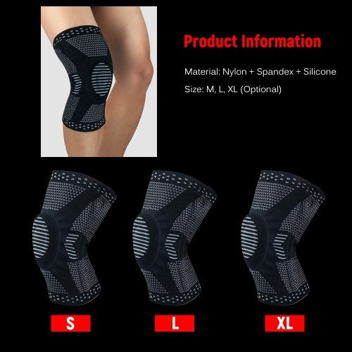 2PCS Knee Compression Sleeve Support Protective Breathable Non-slip Knee Brace with Patella Gel Pads Side Stabilizers for Running Volleyball Basketball Weightlifting Sports Workout