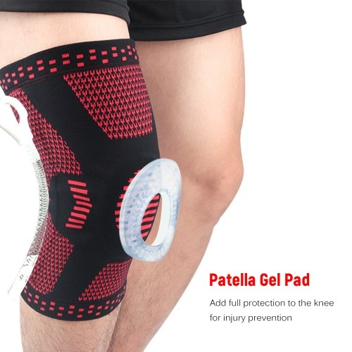 2PCS Knee Compression Sleeve Support Protective Breathable Non-slip Knee Brace with Patella Gel Pads Side Stabilizers for Running Volleyball Basketball Weightlifting Sports Workout