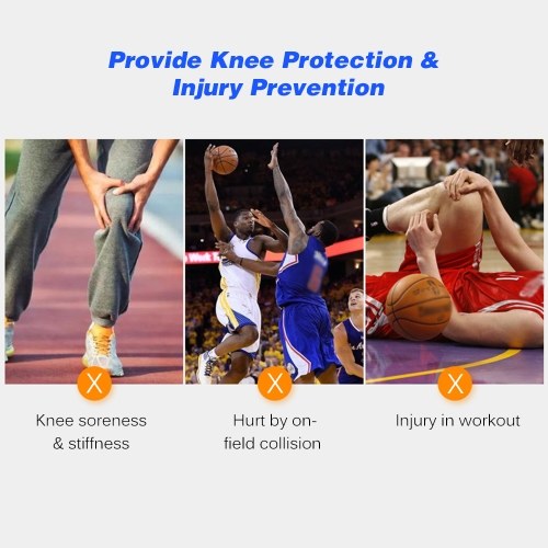 2PCS Knee Brace for Men & Women Protective Knee Compression Sleeve Support with Anti-Slip Silicone for Running Volleyball Basketball Weightlifting Sports Workout