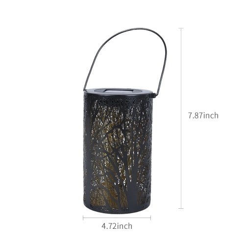 LED Solar Lights Hollow Garden Lights Hanging Lantern Leaf Tree Shape Projection LED Lamp