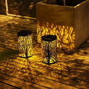 LED Solar Lights Hollow Garden Lights Hanging Lantern Leaf Tree Shape Projection LED Lamp