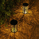 LED Solar Lights Hollow Garden Lights Hanging Lantern Leaf Tree Shape Projection LED Lamp