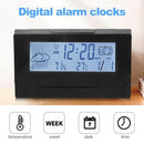 LED Display Digital Alarm Clock Battery Operated Smart Night Light Easy Operation Clock Bedroom Clock (Black)