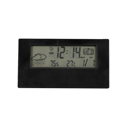 LED Display Digital Alarm Clock Battery Operated Smart Night Light Easy Operation Clock Bedroom Clock (Black)