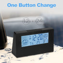 LED Display Digital Alarm Clock Battery Operated Smart Night Light Easy Operation Clock Bedroom Clock (Black)