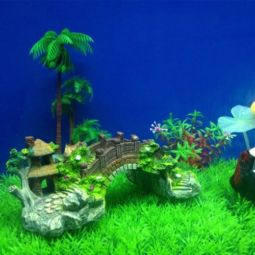 Aquariums Decorations Bridge Tower Resin