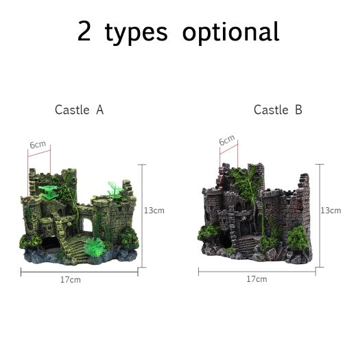 Aquarium Ancient Castle Decoration Resin Aquarium Ornament Castle