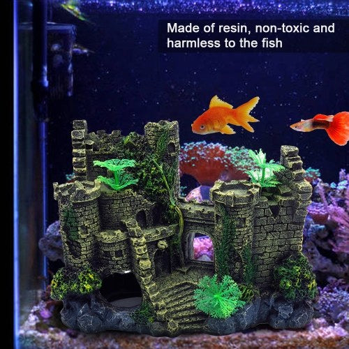 Aquarium Ancient Castle Decoration Resin Aquarium Ornament Castle