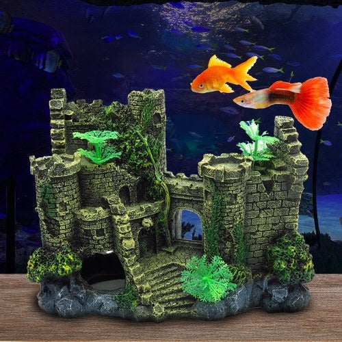 Aquarium Ancient Castle Decoration Resin Aquarium Ornament Castle