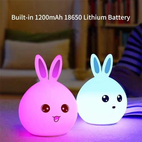 Colorful Night Light Cute Rabbit Shaped Night Light with Touch Sensor