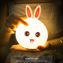 Colorful Night Light Cute Rabbit Shaped Night Light with Touch Sensor