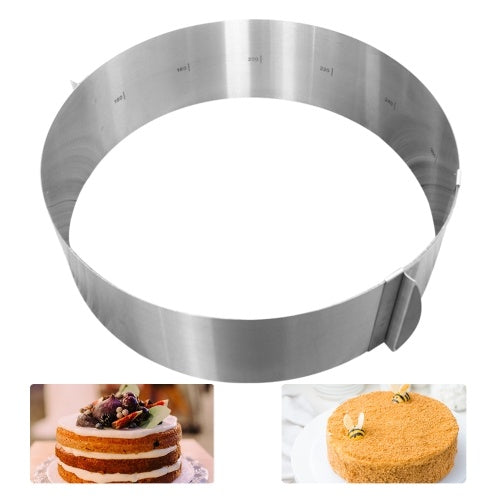 6-12 Inch Adjustable Cake Ring Cake Mold Stainless Steel Round Mousse Cake Baking Mold Pastry Baking Tool