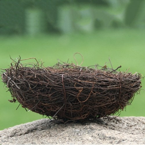 Bird Nest Crafts with 3 Bird Eggs Handmade Easter Rattan Bird House Home Decoration