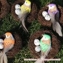 Bird Nest Crafts with 3 Bird Eggs Handmade Easter Rattan Bird House Home Decoration