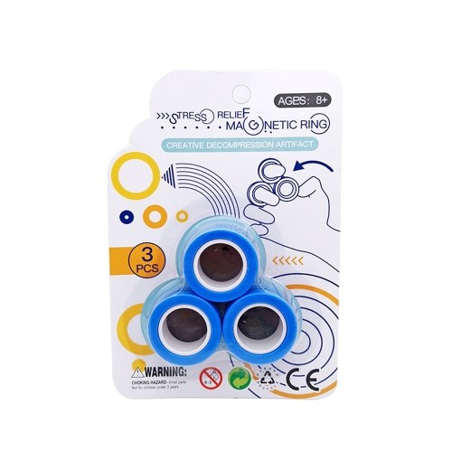 Magnetic Toys Magnetic Ring Toys Children Fingertip Toys Magic Rings Magnetic Bracelets Props Decompression Toys Anxiety Adult Rotating Toys