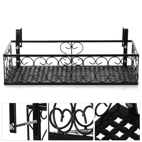 Flower Pot Stand Rack Deck Rail Flowerpot Railing Shelf