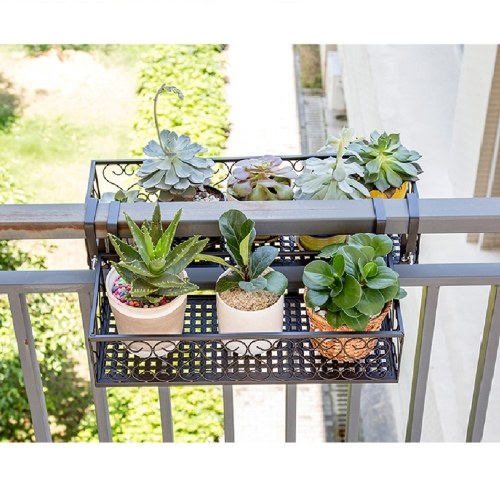 Flower Pot Stand Rack Deck Rail Flowerpot Railing Shelf