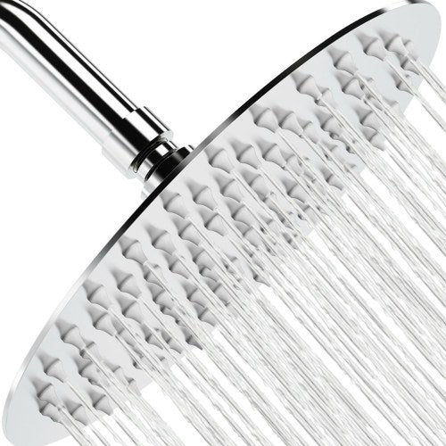 8 Inch Round Rain Showerhead G1/2 High Pressure Shower Head Bathroom Swivel Shower Head Spray Showerhead