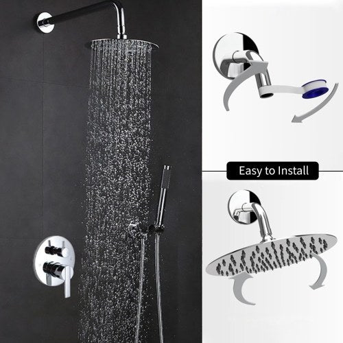 8 Inch Round Rain Showerhead G1/2 High Pressure Shower Head Bathroom Swivel Shower Head Spray Showerhead