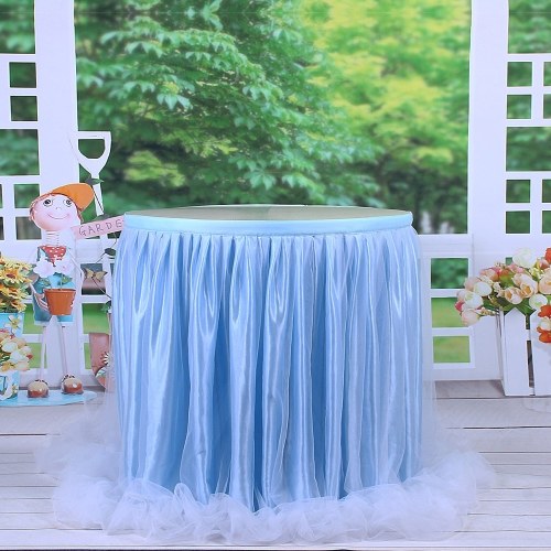 Handmade Tulle Table Skirt Tablecloth Decorative Tableware Cloth