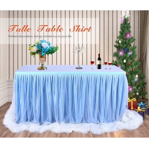 Handmade Tulle Table Skirt Tablecloth Decorative Tableware Cloth