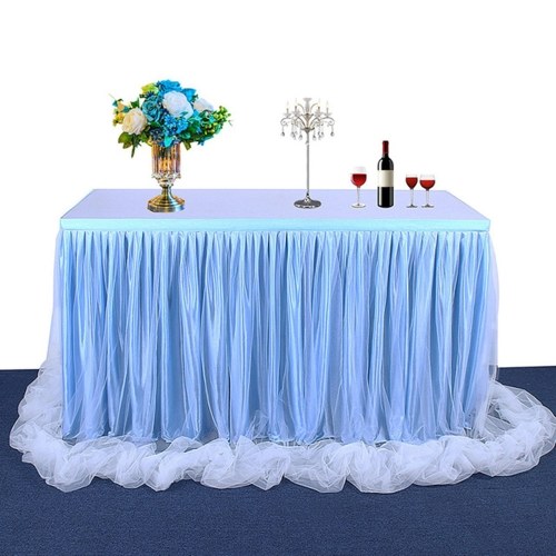 Handmade Tulle Table Skirt Tablecloth Decorative Tableware Cloth