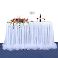 Handmade Tulle Table Skirt Tablecloth Decorative Tableware Cloth