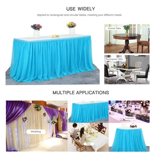 Handmade Tulle Table Skirt Tablecloth Decorative Tableware Cloth