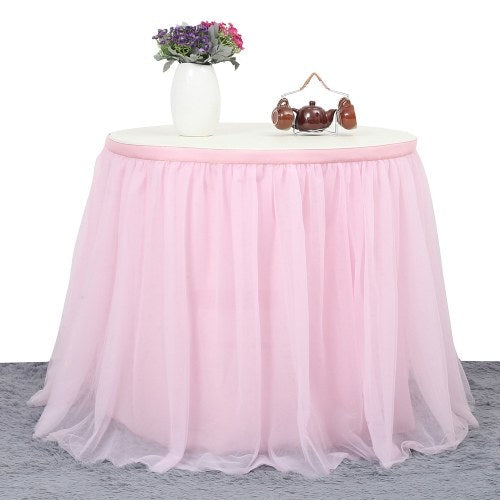 Handmade Tulle Table Skirt Tablecloth Decorative Tableware Cloth