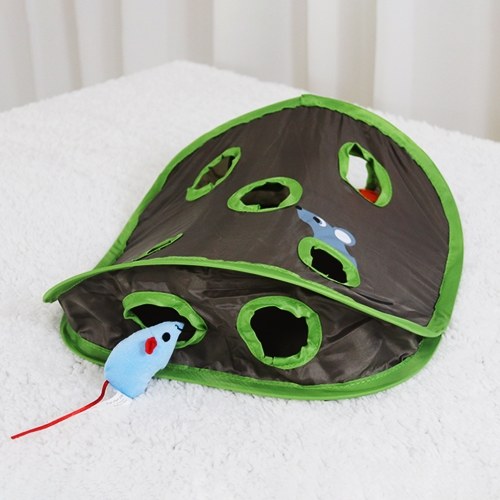 Hide and Seek Mouse Cat Toy 9 Holes Interactive Pet Cat Teaser Trainning