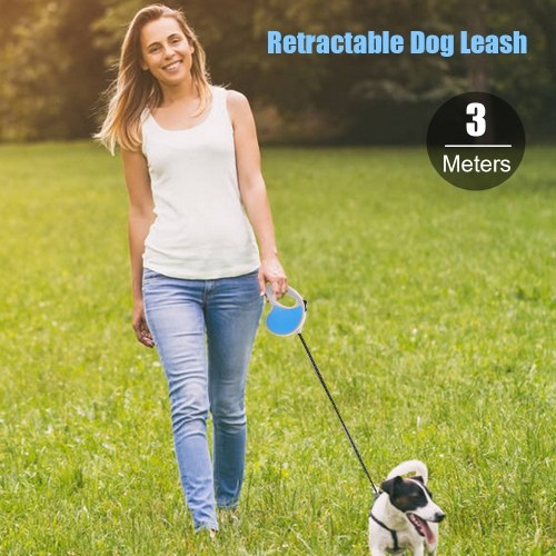 Retractable Dog Leash Pet Walking Leash with Anti-Slip Handle Dog Training Leash