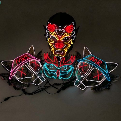 Halloween Glowing Mask Festival Party Cosplay Led Costume Mask