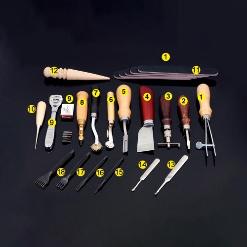 Sewing Craft & Leather Tools Set 18 Pcs Leather Craft DIY Tool