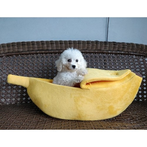 Banana Cat Bed House Puppy Cushion Kennel Portable Warm Pet Basket Supplies Mat