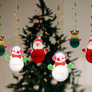 6PCS Christmas Hanging Swirls Decoration Snowman Elk Santa Claus Shaped Christmas Party Supplies