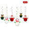 6PCS Christmas Hanging Swirls Decoration Snowman Elk Santa Claus Shaped Christmas Party Supplies