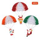 3PCS Christmas Hanging Decoration Snowman Elk Santa Claus Parachute Shaped Christmas Party Supplies