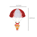 3PCS Christmas Hanging Decoration Snowman Elk Santa Claus Parachute Shaped Christmas Party Supplies