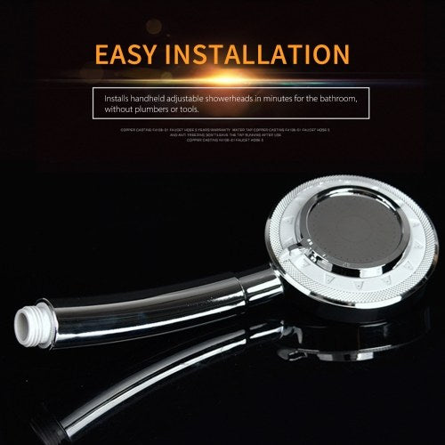 3 Spray Settings Shower Head Water Saving High Pressure Handheld Showerhead