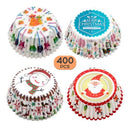 400PCS Christmas Cupcake Wrappers Disposable Cupcake Holders